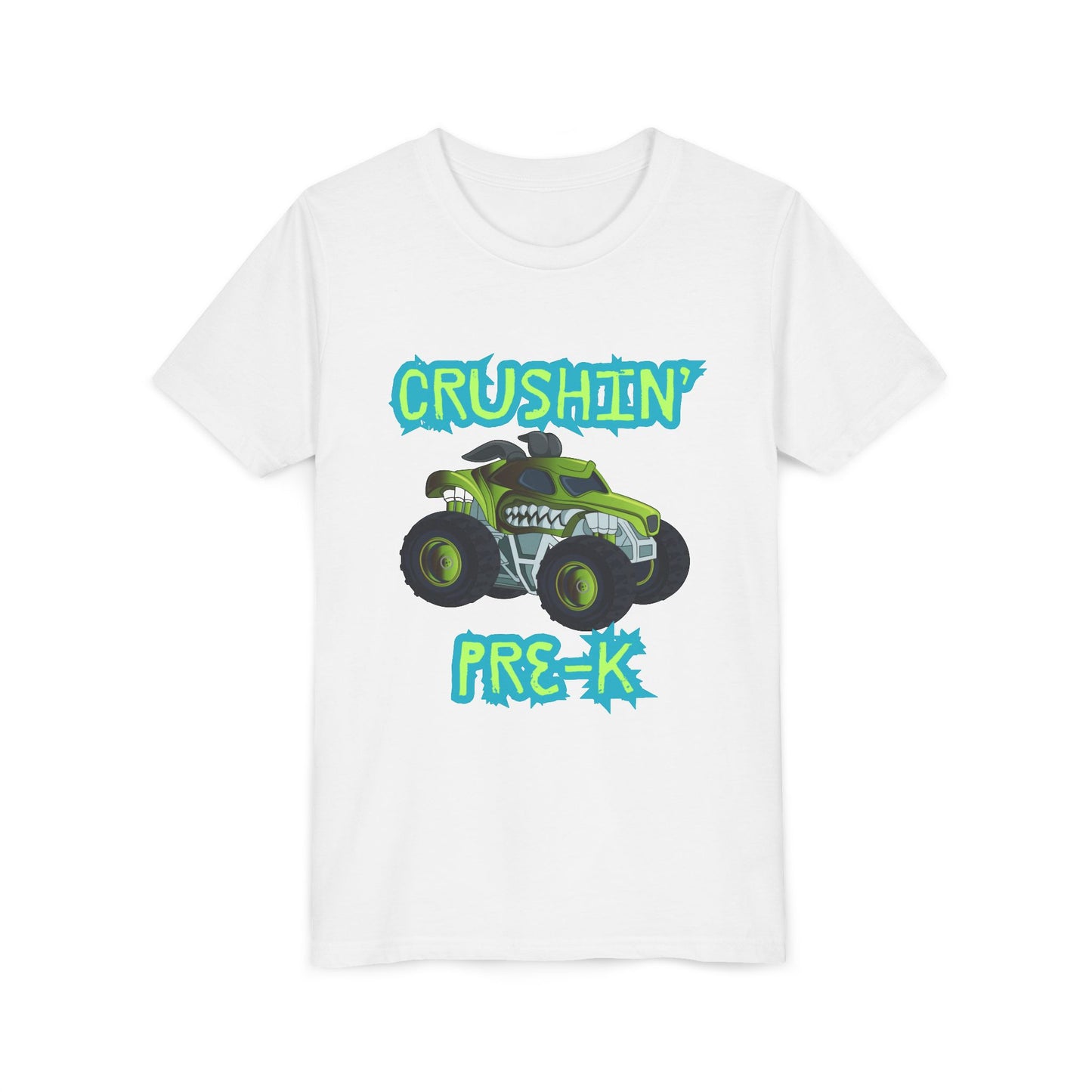 Monster Truck Crushin' Pre-K Youth Tee | Fun Kids Shirt, Birthday Gift, Playdate Outfit, Preschool Apparel, Adventure Wear