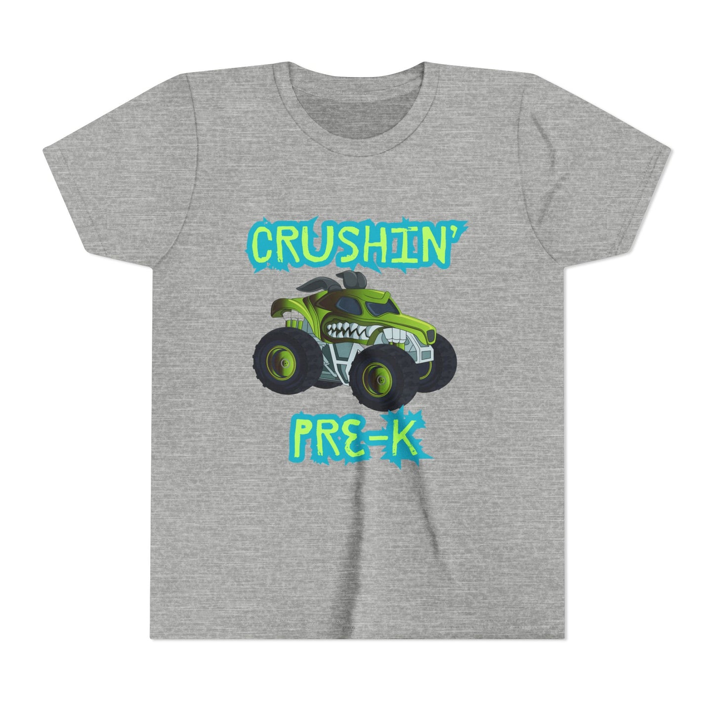 Monster Truck Crushin' Pre-K Youth Tee | Fun Kids Shirt, Birthday Gift, Playdate Outfit, Preschool Apparel, Adventure Wear