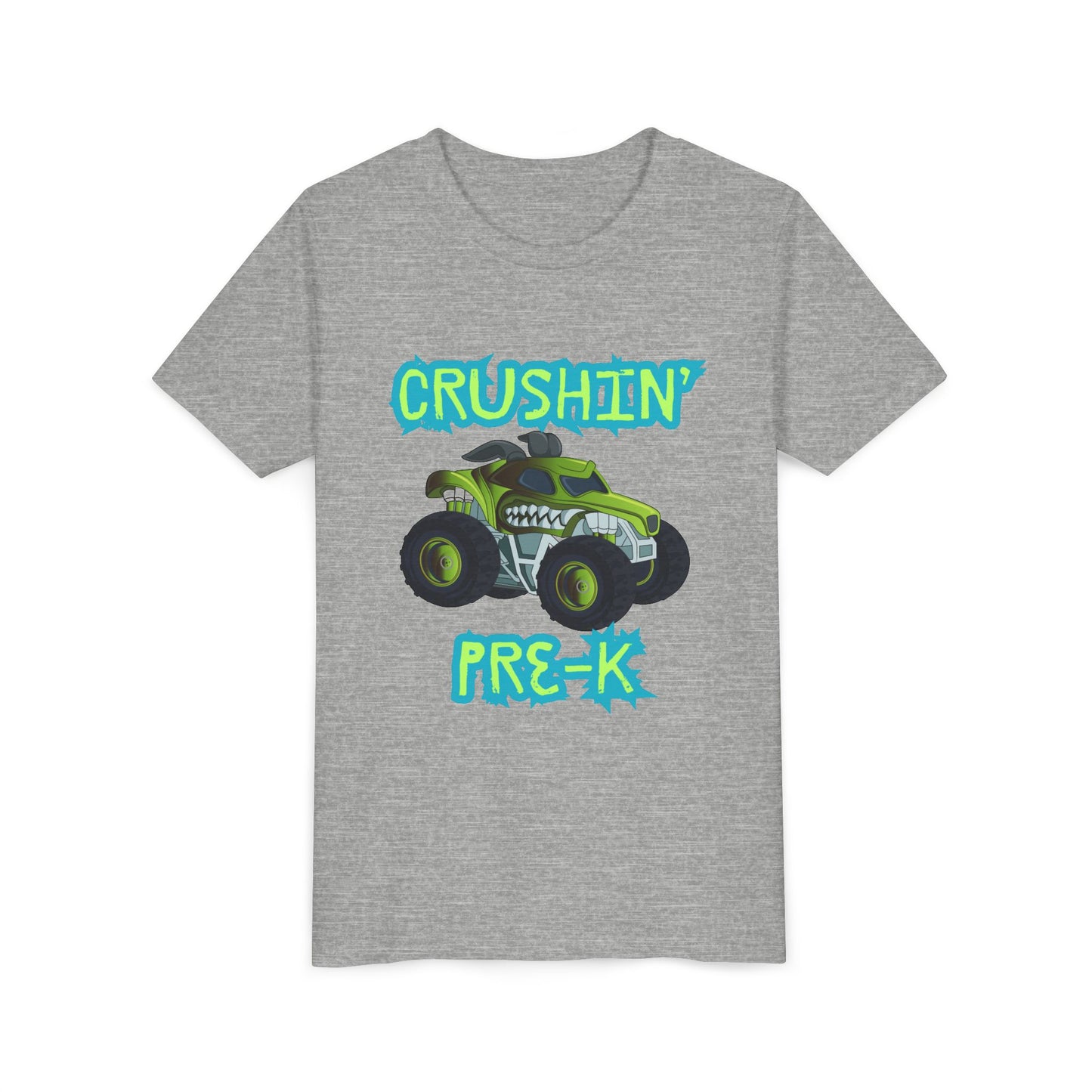 Monster Truck Crushin' Pre-K Youth Tee | Fun Kids Shirt, Birthday Gift, Playdate Outfit, Preschool Apparel, Adventure Wear